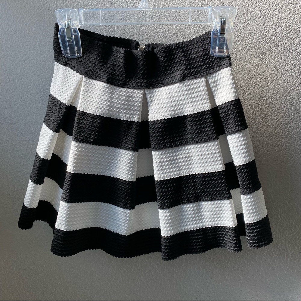 Striped Pleated Skirt